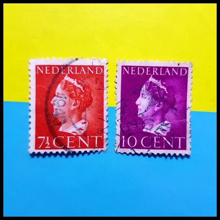 

TERBARU PERANGKO/PRANGKO BELANDA ~ NETHERLANDS RATU WILHELMINA 7 1/2 & 10 CENT !