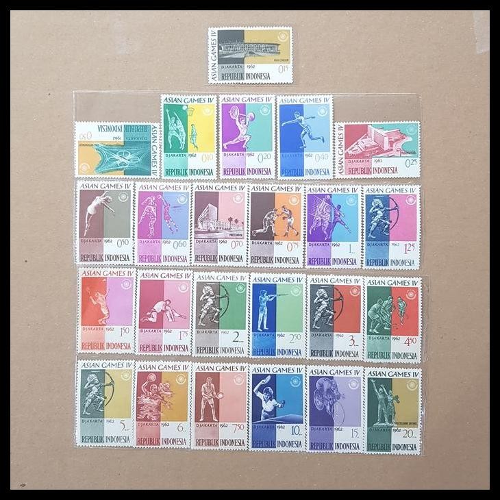 

HOT DEAL PRANGKO PROMO/MURAH. ASIAN GAMES IV 1962. SET LENGKAP (24V). KAT 200K