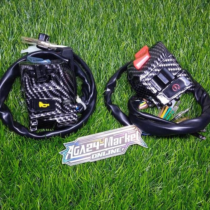 Saklar Holder Set Honda Tiger Kiri Dan Kanan Saklar Carbon