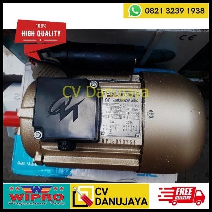HOT DEAL WIPRO DINAMO 1PHASE 1/2HP 4P ELECTROMOTOR ELEKTROMOTOR WIPRO / PENGGERAK 4POLE 