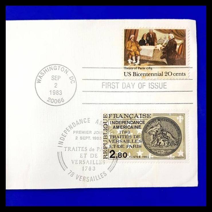 

BEST DEAL PRANGKO AMERIKA DAN PRANCIS FDC TREATY OF PARIS BICENTENNIAL 1783-1983 !!!!!!