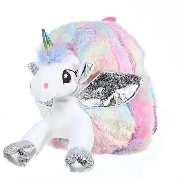 

Spesial 4D Unicorn Fury Bag Tas Anak Kuda Poni Sekolah Ransel Boneka Bulu Kado