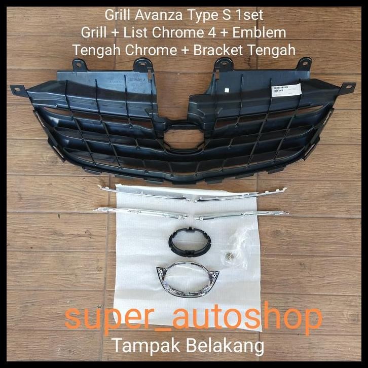 TERBARU GRILL DEPAN AVANZA S LENGKAP LIST CHROME GRILL 