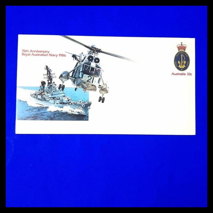 

HOT DEAL PRANGKO AUSTRALIA. AMPLOP 75TH ANNIVERSARY ROYAL AUSTRALIAN NAVY 1986 !