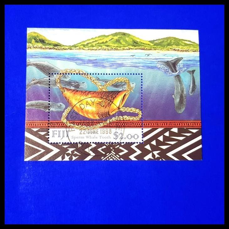 

TERMURAH PERANGKO/PRANGKO IKAN PAUS/ SPERM WHALE TOOTH SOUVENIR SHEET DARI FIJI !!!!!!