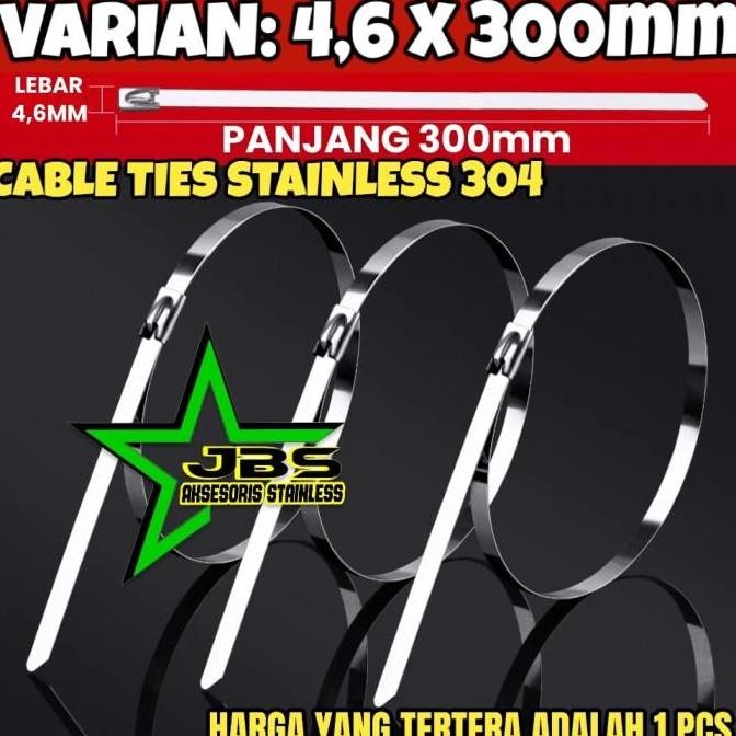 

Produk Terbaik] 100PCS KABEL TIES LEBAR 4,6MM STAINLESS 304 PANJANG 30CM TALI PENGIKAT
