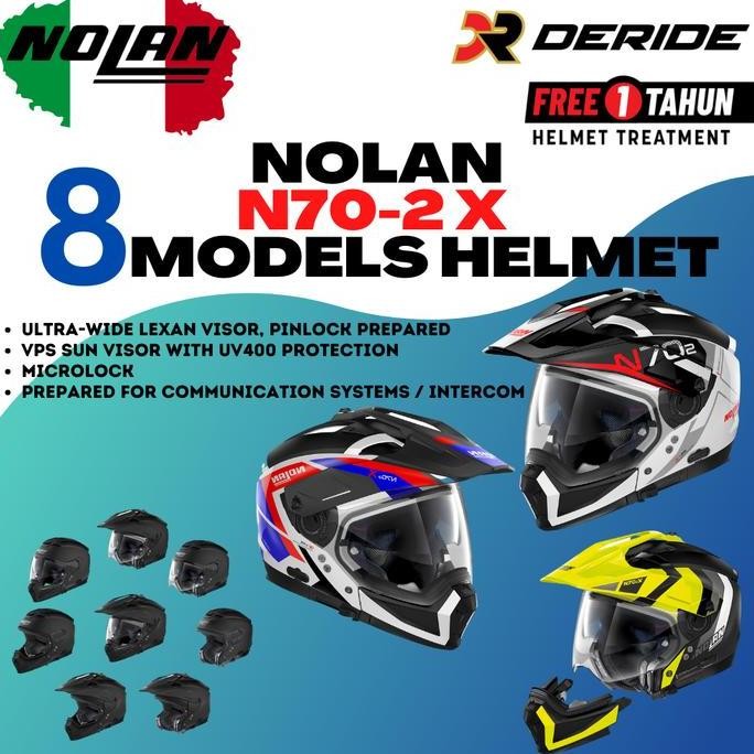 Helm Nolan N70-2 X N-Com Helm Cross Over Helm Motor Sni N702X N702