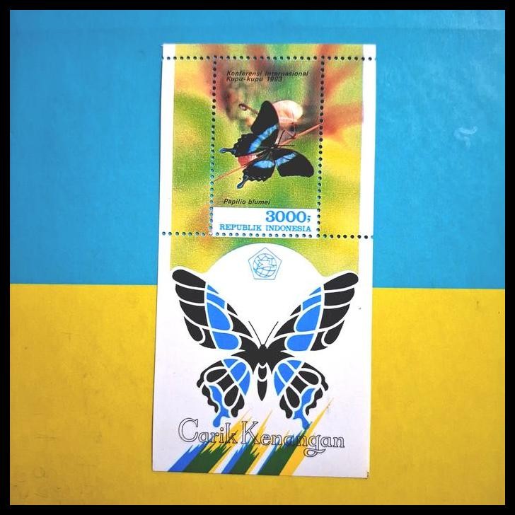 

TERBARU PRANGKO INDONESIA 1993. SS GAMBAR KUPU KUPU EKOR HIJAU - PAPILIO BLUMEI SS KONFERENSI INTERNASIONAL KUPU KUPU 1993 !!