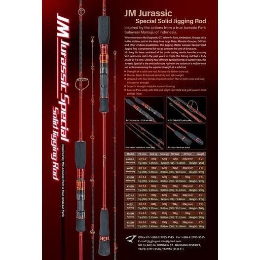 BARU Rod Spinning Jurassic Special #62SUL PE#1,5-3,0 Solid JM Jigging Master Jigging Rod Joran Manci
