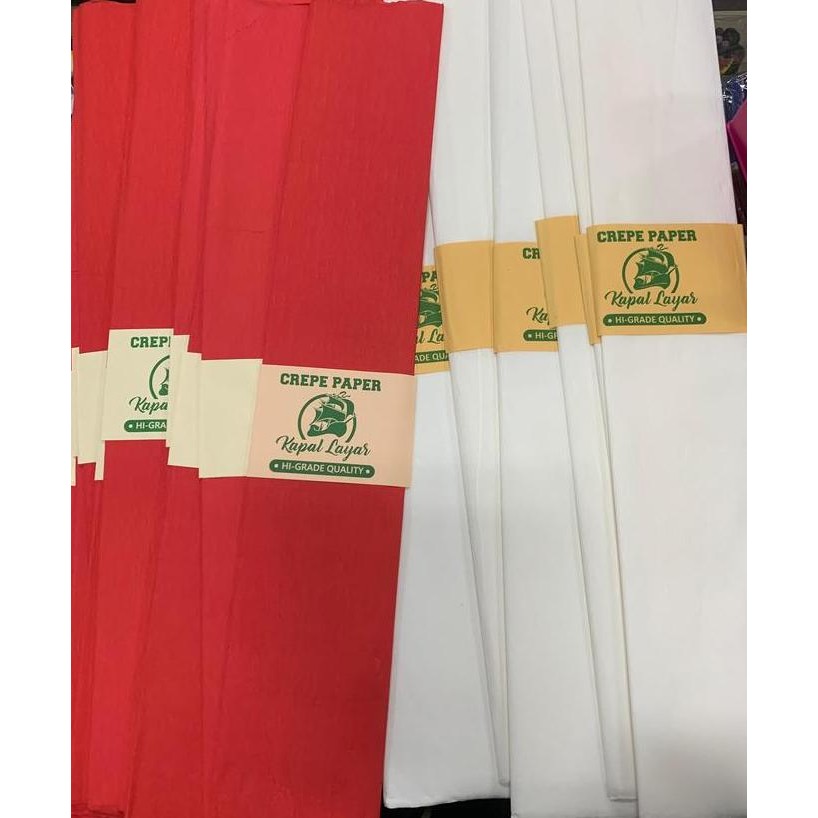 

Buruan serbu] kertas crepe krep lembaran utuh merek kapal layar merah / putih satuan dirgahayu kemerdekaan