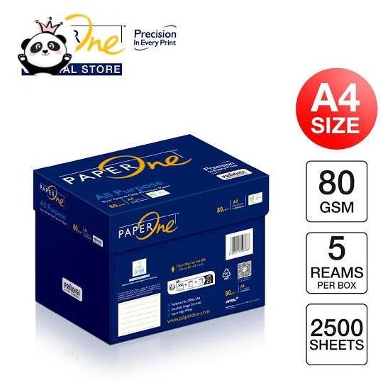 

TERBARU! ( KHUSUS GRAB/GOSEND INSTANT ) KERTAS HVS A4 / F4 80gr PAPER ONE ( 1 box isi 5 rim) Stationery