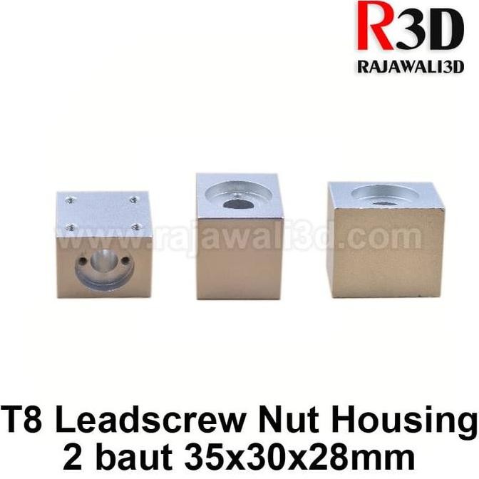 Up T8 Trapezoidal Leadscrew Nut Housing White Aluminium Terlaris