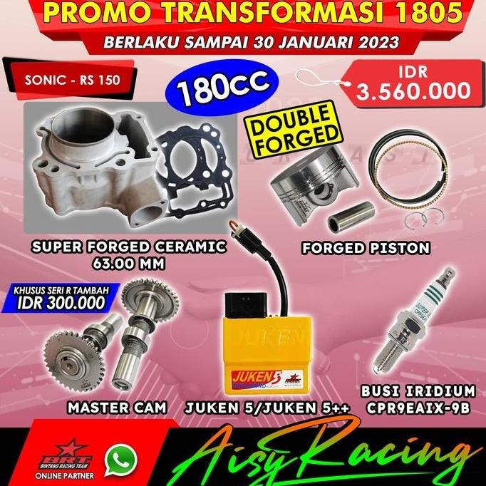 Paket Bore Up BRT Sonic FI CBR 150 R LED CB 150 R GTR 57:28 / 63:00mm