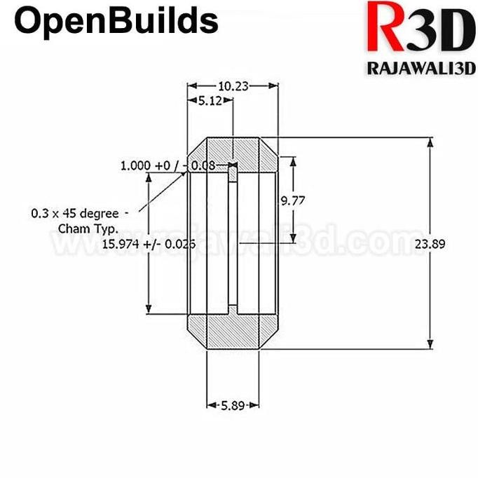 Up Openbuilds Cnc V-Slot Pom Delrin V Wheel V-Wheel Solid W 625Zz Bearing Terlaris
