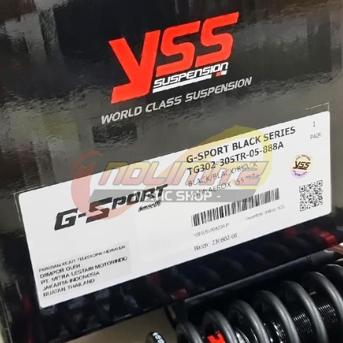Shock YSS G Sport Smooth Black Series 305mm Aerox 155 NEW NMAX Connect