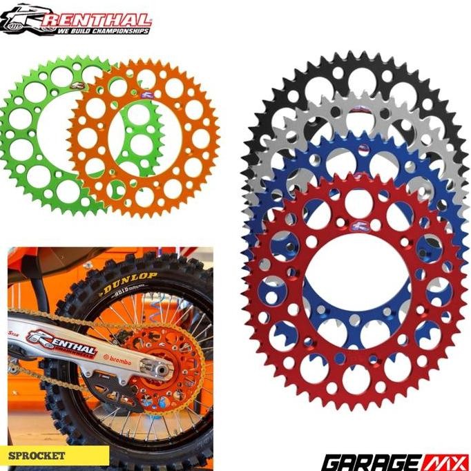 RENTHAL SPROCKET 520 - GIR RENTHAL 520 KTM HUSQ CRF YZ KX GASGAS KLX