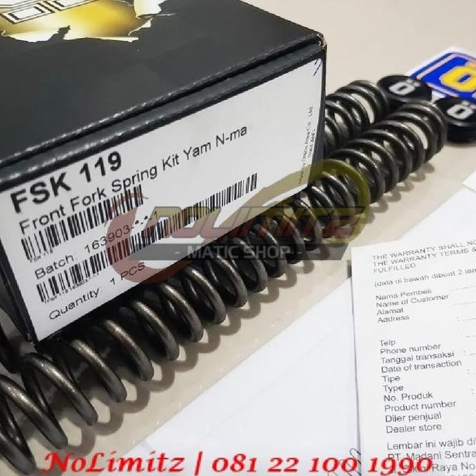 Front Fork Spring Kit Per Shock Depan OHLINS FSK 119 Yamaha NMAX
