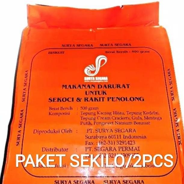 

[1KG/2PCS] MRE Ransum Makanan Darurat Survival Food Surya Segara Untuk Sekoci & Rakit Penolong