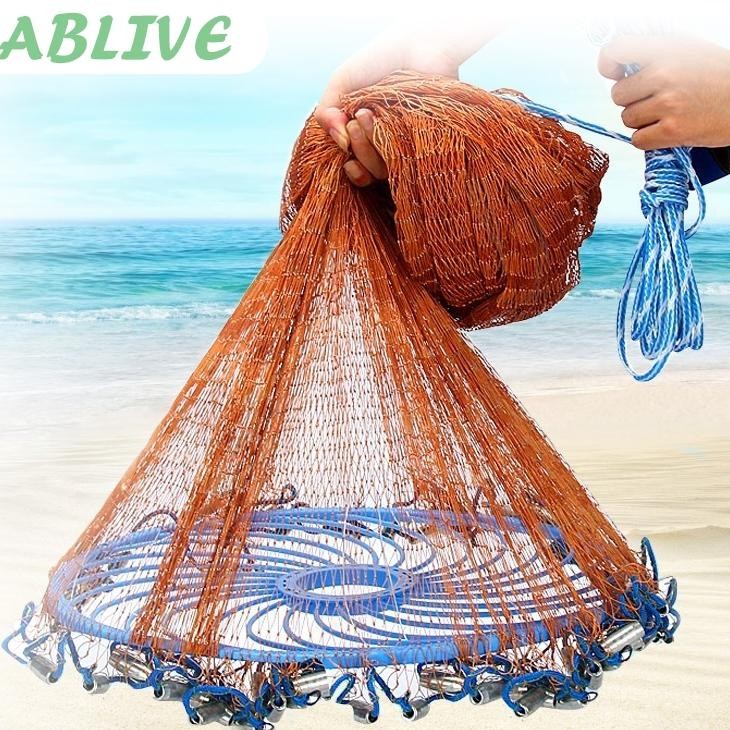 Jala Ikan Lempar Dengan Piring Bulat Jaring Pancing Ikan Udang Senar Fishing Throw Net Cage 2.4M 3.6