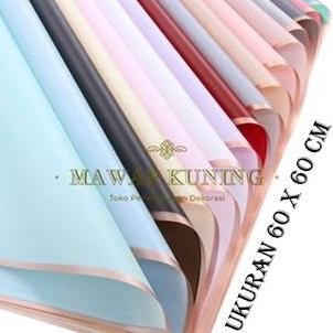 

[ 1 Pack / 20 Warna ] Cellophane Gold Border Flower Wrap IWF