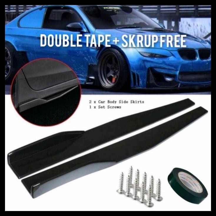 TERBARU SIDE SKIRT WINGLET SAMPING MOBIL L300 HITAM GLOSSY 
