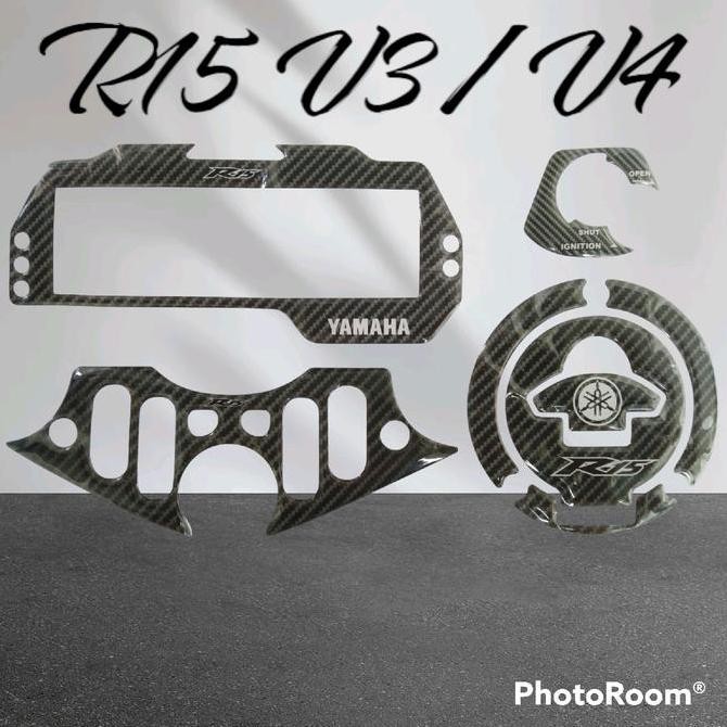 stiker tutup tangki & speedometer yamaha r15 v3 v4 set ori