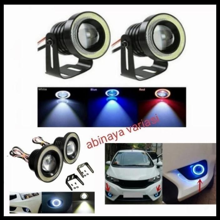 TERBARU LAMPU LED FOGLAMP MOBIL VIOS GEN 3 ANGEL EYES 89MM 