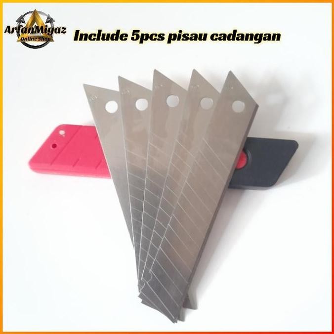 

Pisau Cutter Baja 6 In 1 - Set Pemotong Kertas Besi 18Mm Stainless