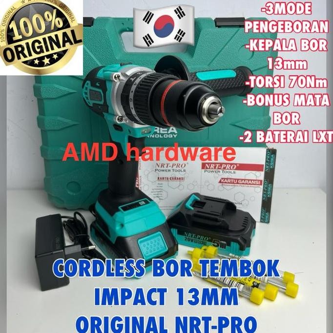 Nagawa Ncb22K Cordless Bor Beton Impact 13Mm Set Brushless Baterai 21V