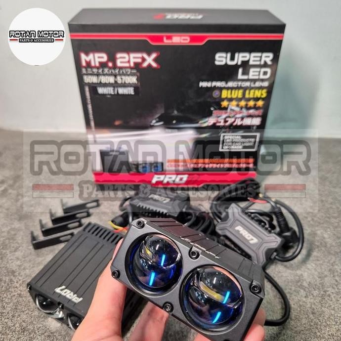 DOUBLE MINI Projie Pro7 MP.2FX Super LED Blue Lens 2x 50W-80W / MP2FX / MP 2FX / MINI PROJIE 2 MATA 