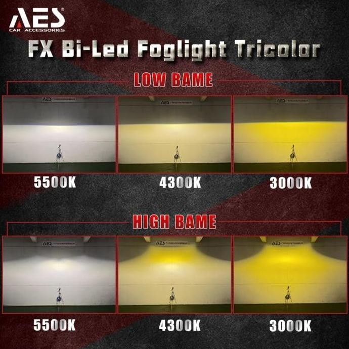 Foglamp biled proji FX 3 warna AES