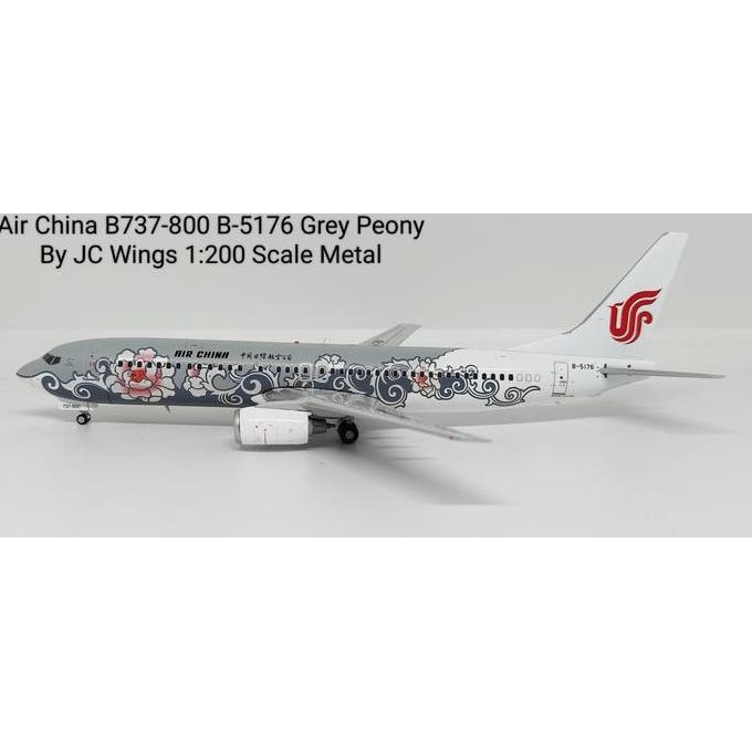 Air China B737-800 B-5176 Grey Peony By Jc Wings 1:200 Scale