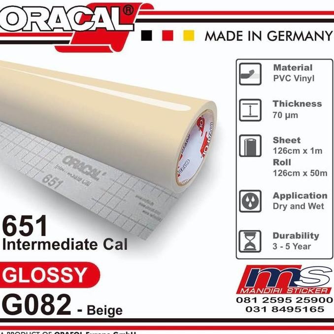 Promo Sticker ORACAL 651 - G082 Beige Gloss Cutting Stiker [METERAN] COD