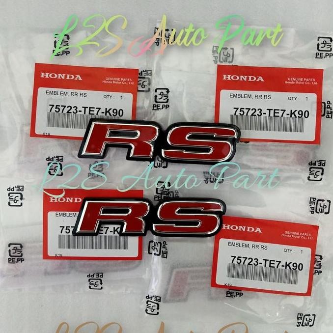emblem tulisan rs belakang honda mobilio jazz rs brio rs original