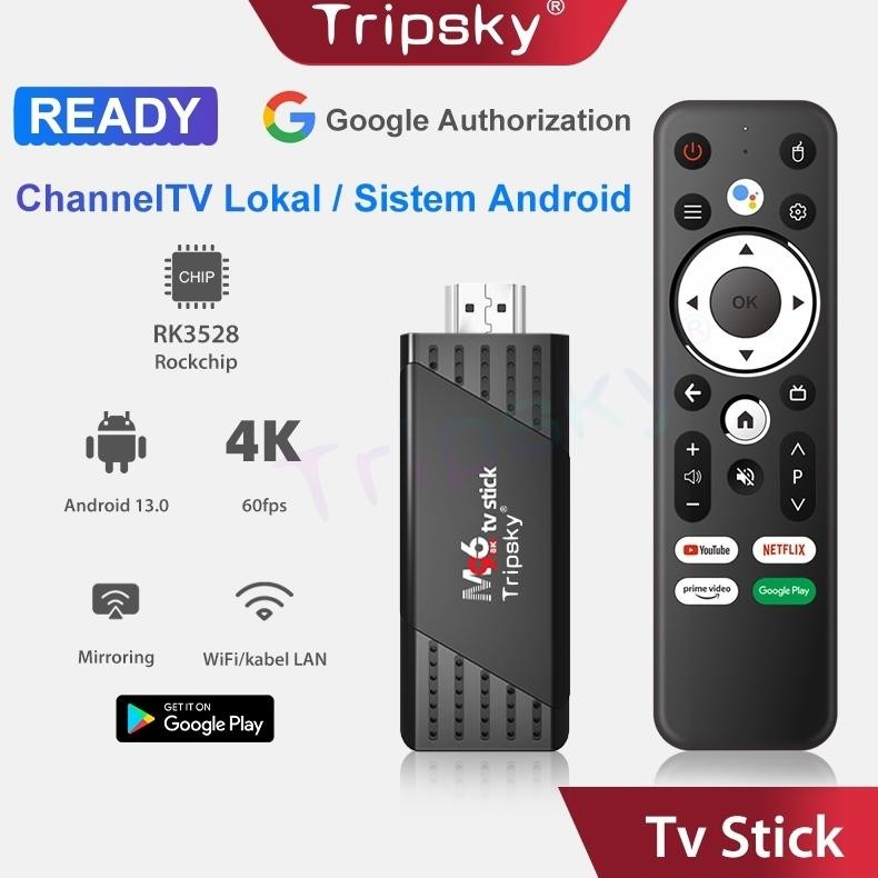 NEW Tripsky android tv stick Ram 4GB Rom 32GB btelevisi digital lokal Android 13 Smart Tv Mini andro
