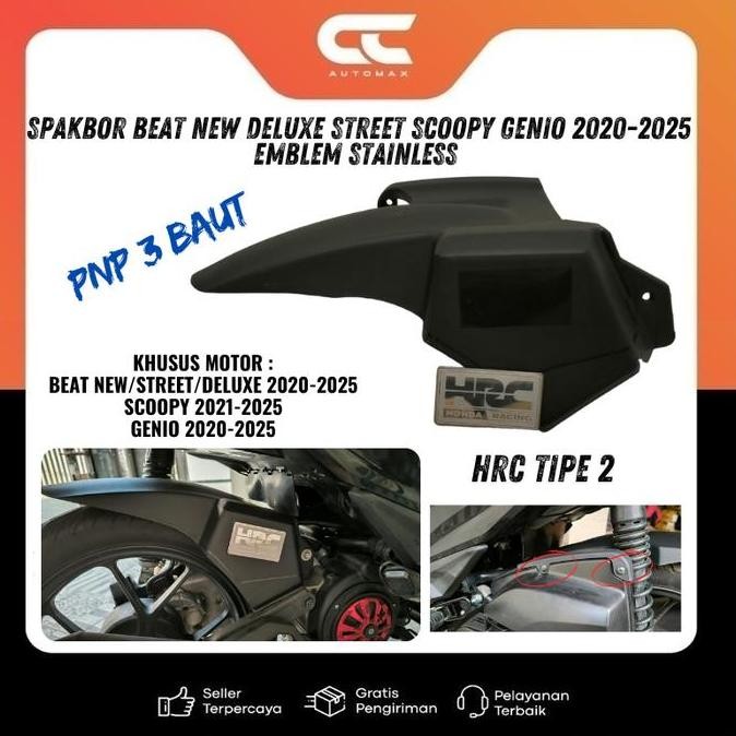 spakbor kolong beat deluxe street scoopy genio pnp + emblem stainless perekat