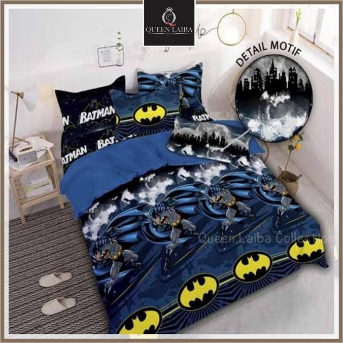 Bed Cover & Sprei Set Motif Karakter Batman Selimut Bedcover 180x200