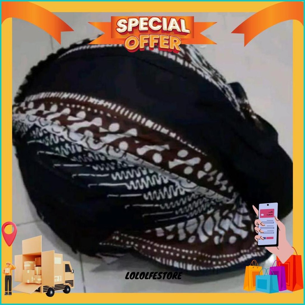 Blangkon Jogja Lipat Jebeh Lereng Putih Ukuran Dewasa Dan Anak - Jumbo Dan Kecil Siap Kirim