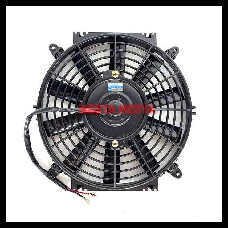 DISKON KIPAS MOTOR EXTRA FAN EXTRAFAN KONDENSOR RADIATOR AC MOBIL 24 VOLT 10" 