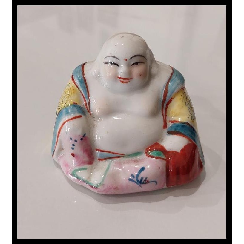 TERBARU PATUNG BUDDHA MAITREYA KECIL KERAMIK CHINA 