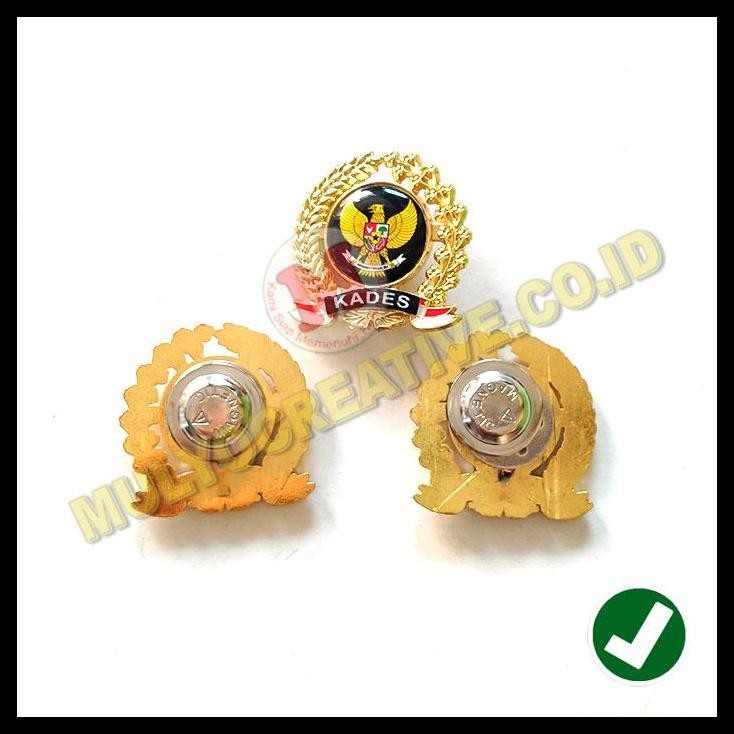 TERMURAH LENCANA KADES GARUDA PADI DAN KAPAS PIN KADES PENGAIT MAGNET MURAH 