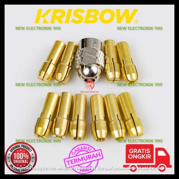 DISKON KRISBOW KEPALA BOR COLLET 11PCS 0.5-3.2MM DRILL BRASS COLLET !!!!!!