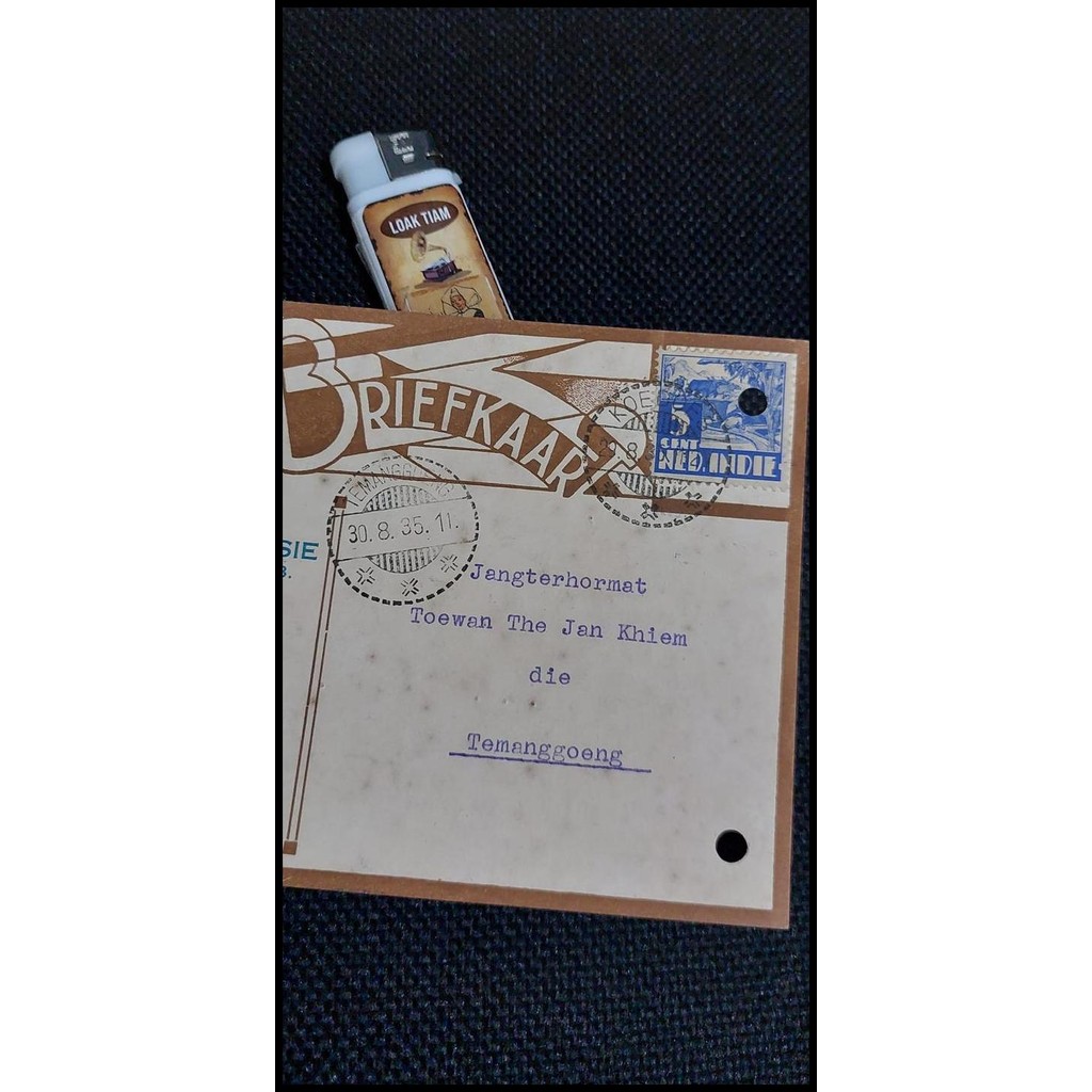 

BEST DEAL KARTU POS BRIEFKAART AUTHENTIC SAM HOO KONGSIE KODOES KE TEMANGGOENG 1935 !!!!!!