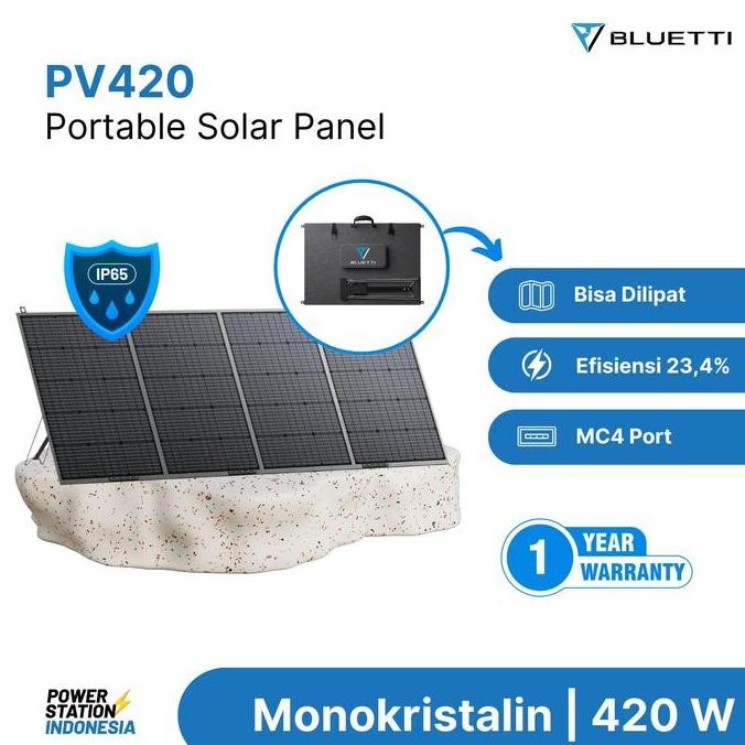 SOLAR PANEL BLUETTI PV420 420W IP65 ORIGINAL DAN TERPERCAYA