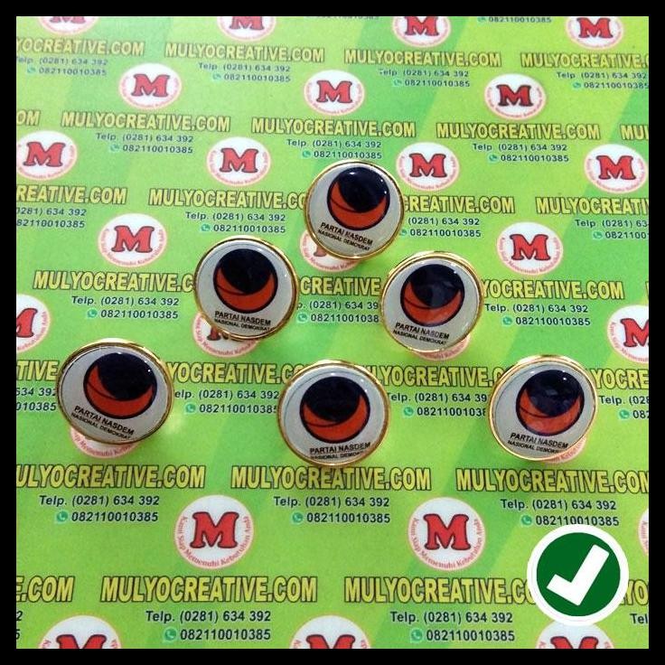HOT DEAL PIN BROSS PARTAI NASDEM - PIN LOGO PARTAI NASIONAL DEMOKRAT UKR. 2 CM 