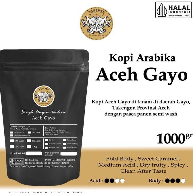 

Kopi Arabika Aceh Gayo 1Kg Biji / Bubuk | Specialty Arabica Coffee Kualitas Terbaik Harga Termurah