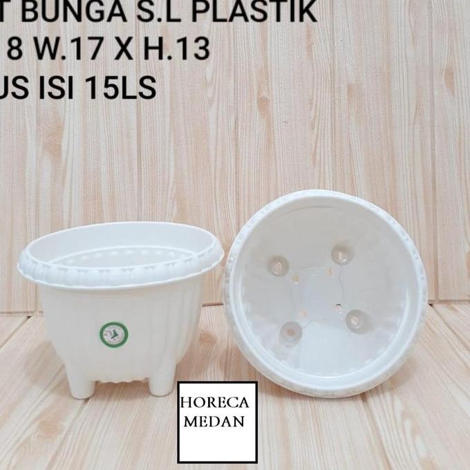 @#@#@#] Pot Bunga Plastik Ber Kaki 4 / Pot tanaman Plastik Kaki 4 17cm