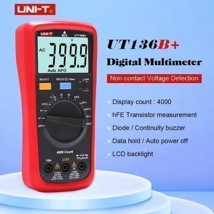 Uni-T Ut136B Plus - Auto Range Multimeter Multitester Lcd Display