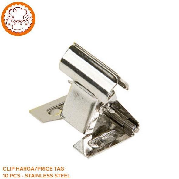 

Klip Harga Tag Stainless Steel 10 pcs Price Label Clip Holder Rak Display