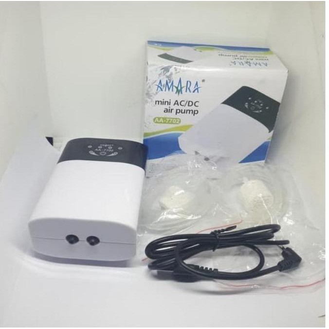 AMARA 7702 AERATOR AC/DC ACDC POMPA UDARA AQUARIUM DARURAT TANPA LISTRIK